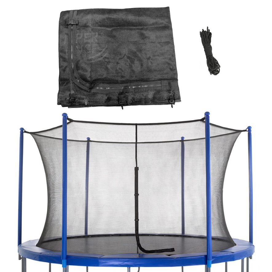 Machrus Upper Bounce Trampoline Safety Enclosure Net, Fits 8 FT Round Frame, Using 8 Poles (or 4 Arches) - Adjustable Straps- Net Only