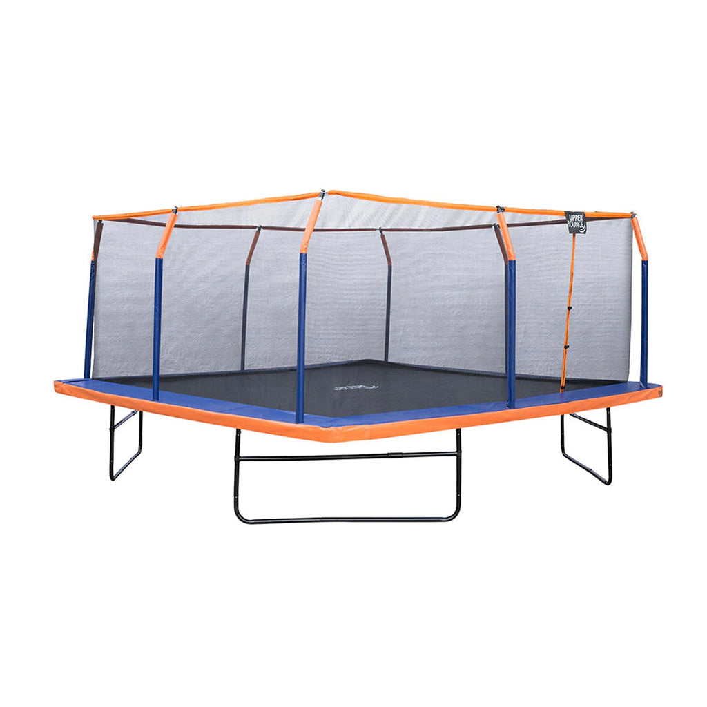 Machrus Upper Bounce 16 x 16 FT Square Trampoline Set with Premium Top-Ring Enclosure and Safety Pad – Outdoor Trampoline for Kids & Adults