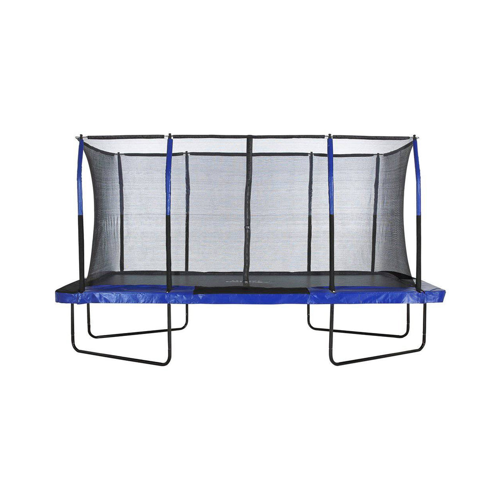 Machrus Upper Bounce  8' X 14'  Gymnastics Style, Rectangular Trampoline Set with Premium Top-Ring Enclosure System - Blue/Black