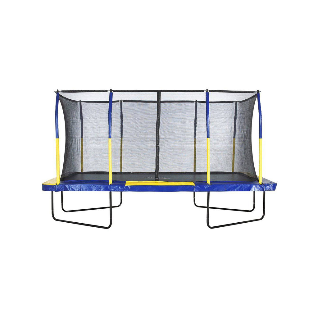 Machrus Upper Bounce 9' X 15' Gymnastics Style, Rectangular Trampoline Set with Premium Top-Ring Enclosure System - Blue/Yellow