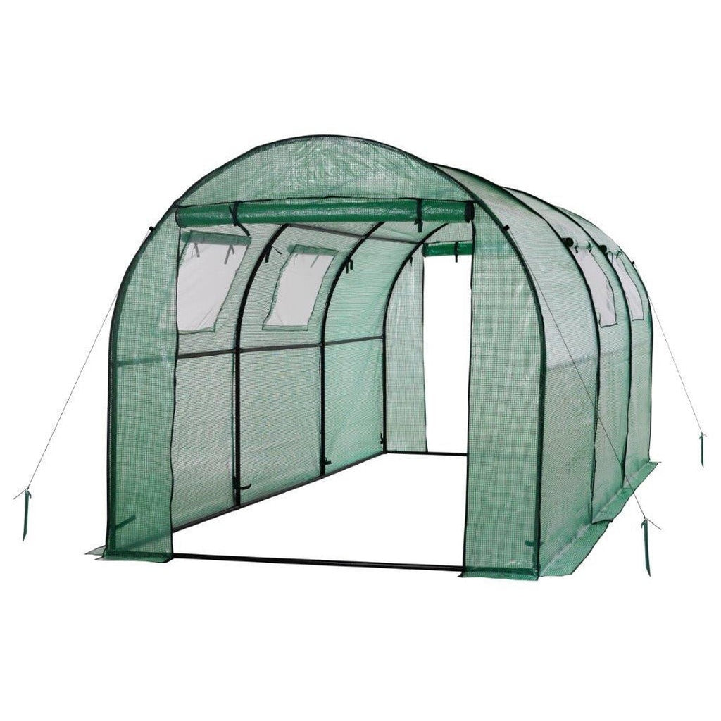 Machrus Ogrow Deluxe Walk-In Tunnel Greenhouse with Green Cover