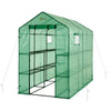 Machrus Ogrow Deluxe Walk-In Greenhouse with 2 Tiers and 12 Shelves - Green Cover