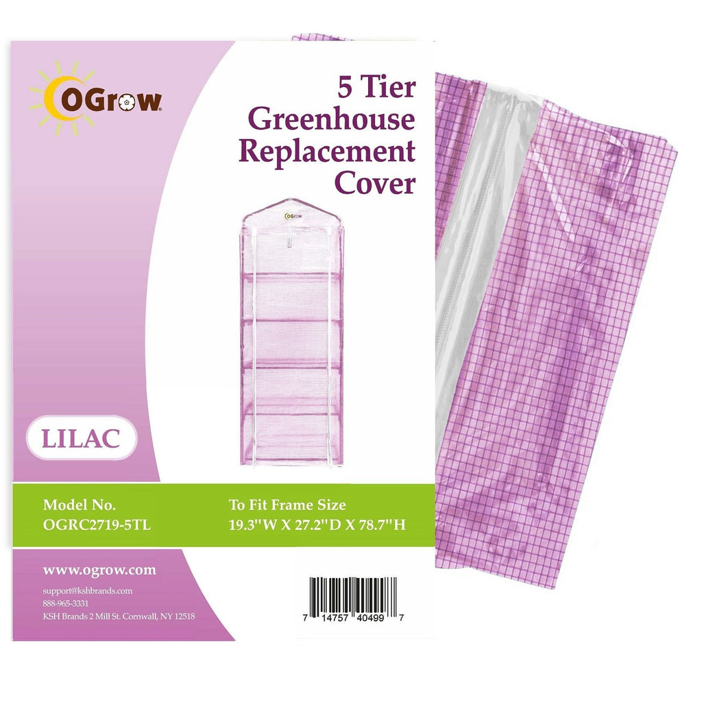 Machrus Ogrow Premium PE Greenhouse Replacement Cover for Your Outdoor/Indoor 5 Tier Mini Greenhouse - Lilac - Fits Frame 19" L x 27"W x 79"H