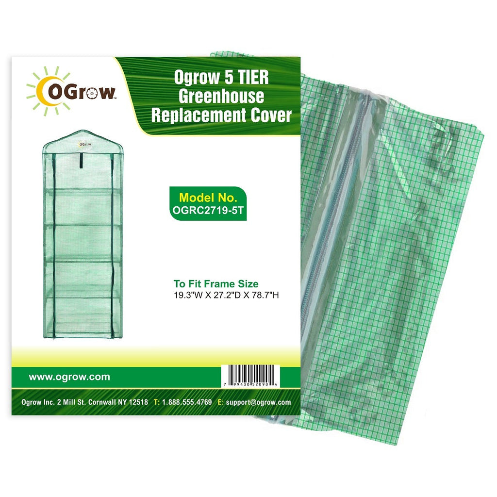 Machrus Ogrow Premium Greenhouse Replacement Cover for Your Outdoor/Indoor 5 Tier Mini Greenhouse - Clear - Fits Frame 19" L x 27"W x 79"H