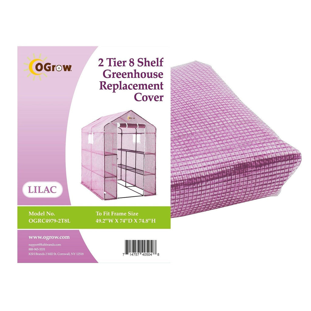 Machrus Ogrow Premium PE Greenhouse Replacement Cover for Your Outdoor Walk in Greenhouse - Lilac - Fits Frame 74"L x 49"W x 75"H