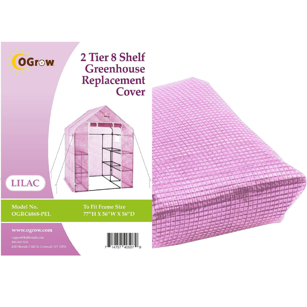 Machrus Ogrow Premium PE Greenhouse Replacement Cover for Your Outdoor Walk in Greenhouse - Lilac - Fits Frame 56"L x 56"W x 77"H
