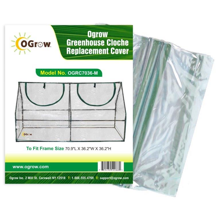 Machrus Ogrow Premium Greenhouse Replacement Cover for Your Outdoor/Indoor Greenhouse Cloche - Clear - Fits Frame 71"L x 36"W x 36"H