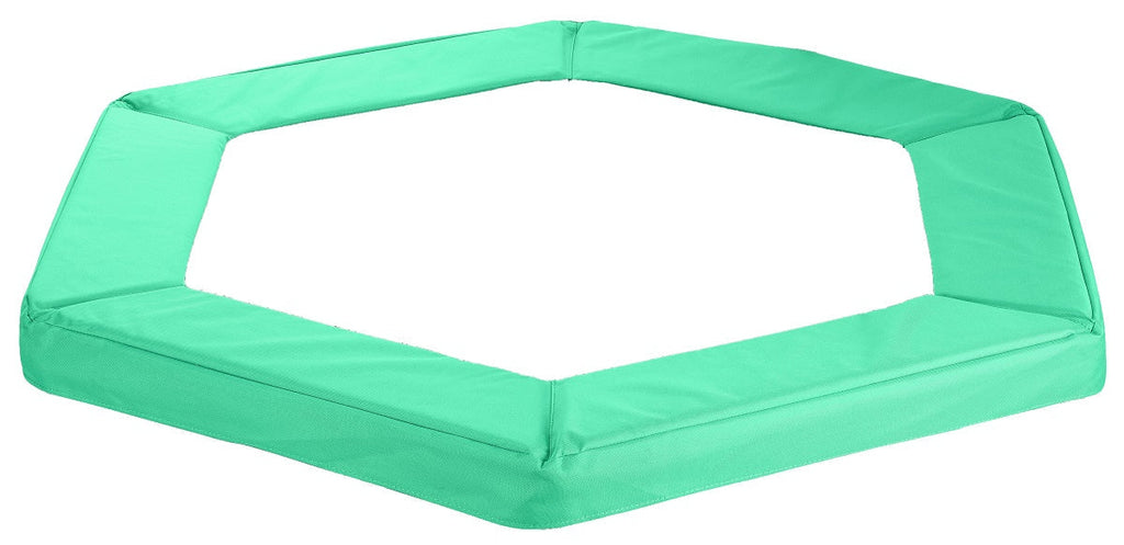 Machrus Hexagonal Rebounder trampoline, Pantone Green Oxford Safety Pad 50"