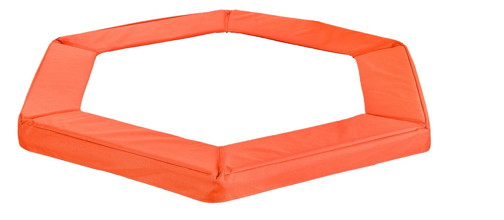 Machrus Hexagonal Rebounder trampoline, Pantone Orange Oxford Safety Pad