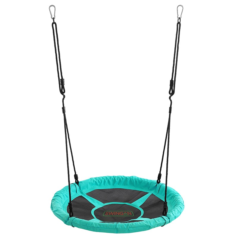 Machrus Swingan 37.5" Super Fun Nest Swing With Adjustable Ropes - Solid Fabric Seat Design - Blue