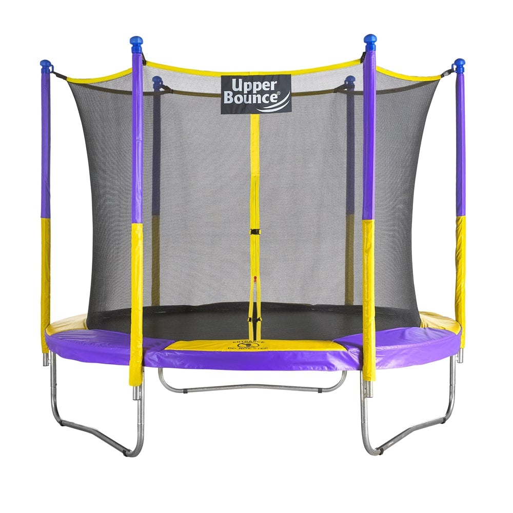 Machrus Upper Bounce 9 FT Round Trampoline Set with Safety Enclosure System – Backyard Trampoline - Outdoor Trampoline for Kids - Adults