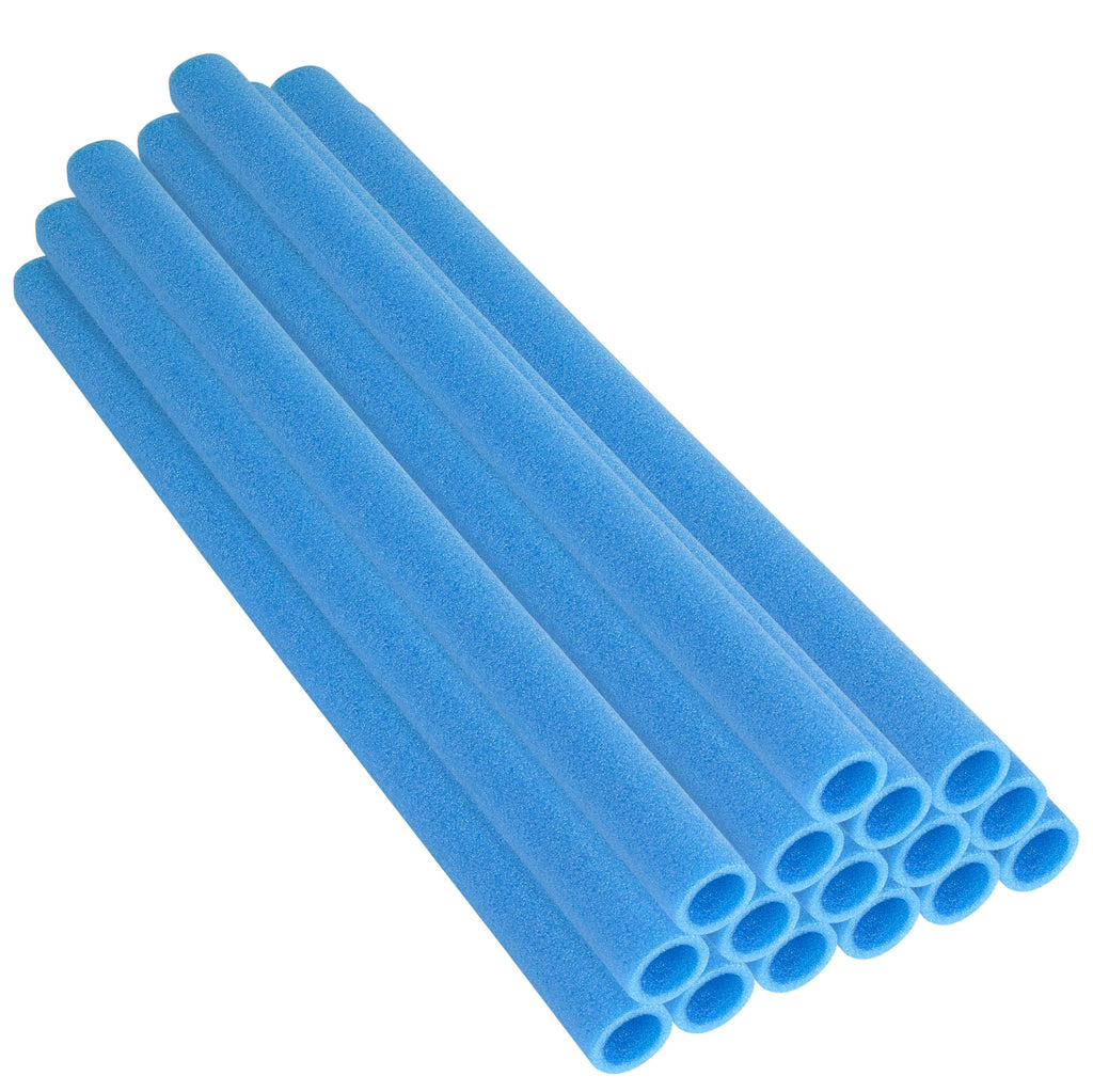 Machrus Upper Bounce 33 Inch Trampoline Foam Pole Sleeves - Fits 1.5 inch Diameter Pole - Safety Enclosure Pole Sleeves - Protective pole pad - Trampoline Pole Insulation Padding Foam Tube - Set of 16 - Blue
