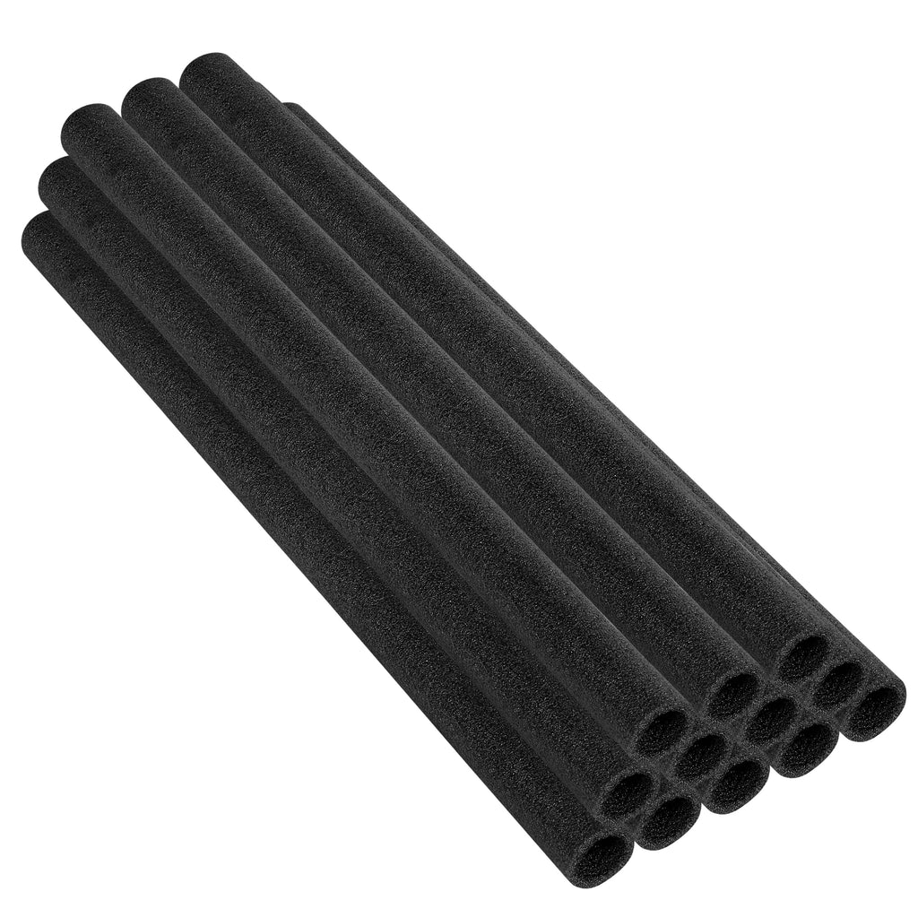 Machrus Upper Bounce 33 Inch Trampoline Foam Pole Sleeves - Fits 1.5 inch Diameter Pole - Safety Enclosure Pole Sleeves - Protective pole pad - Trampoline Pole Insulation Padding Foam Tube - Set of 12 - Black