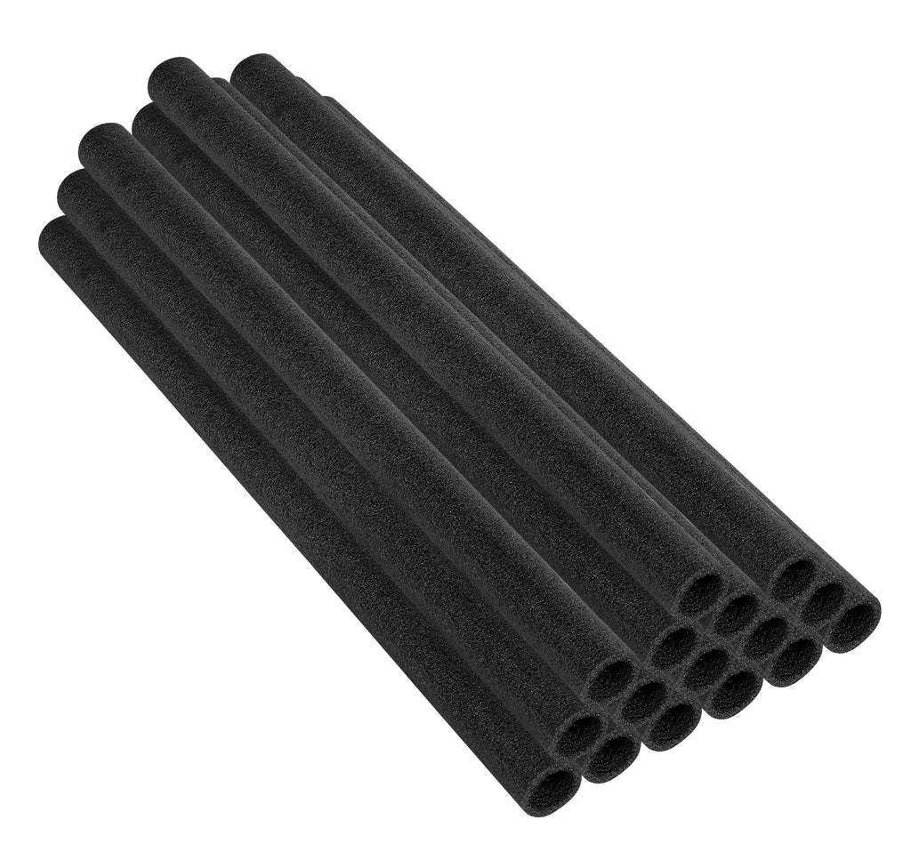 Machrus Upper Bounce 33 Inch Trampoline Foam Pole Sleeves - Fits 1.5 inch Diameter Pole - Safety Enclosure Pole Sleeves - Protective pole pad - Trampoline Pole Insulation Padding Foam Tube - Set of 16 - Black