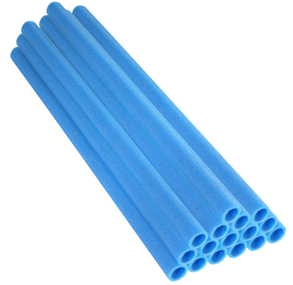 Machrus Upper Bounce 37 Inch Trampoline Foam Pole Sleeves - Fits 1 inch Diameter Pole - Safety Enclosure Pole Sleeves - Protective pole pad - Trampoline Pole Insulation Padding Foam Tube - Set of 16 - Blue