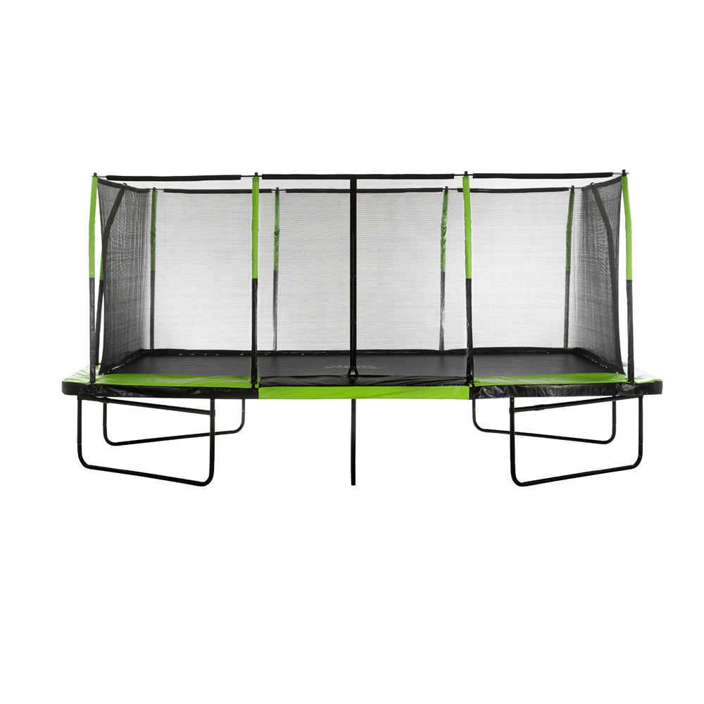 Machrus Upper Bounce - Mega 10' X 17' Gymnastics Style, Rectangular Trampoline Set with Premium Top-Ring Enclosure System - Green/Black
