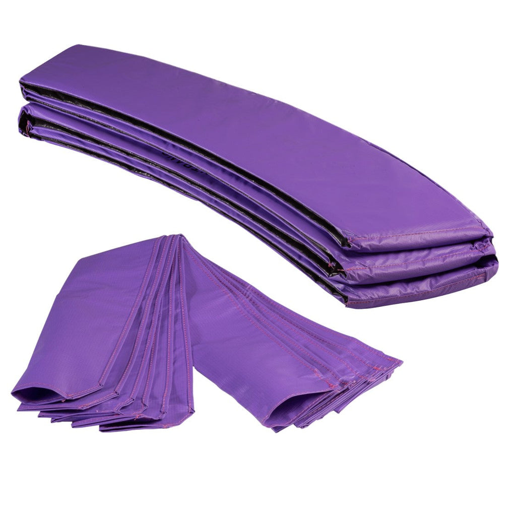Machrus Upper Bounce Trampoline Appearance Replacement Set, 11' Round Safety Pad with 8-pole Sleeve Protectors - Purple