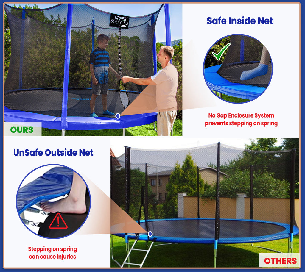 Round trampoline hotsell with net