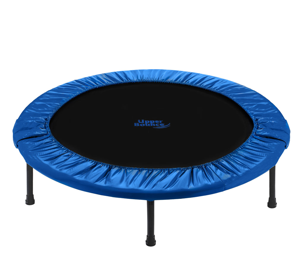 Machrus Upper Bounce Mini Trampoline with Travel Carry Bag - Round Double-Fold Compact Rebounder Fitness Trampoline for Kids & Adults
